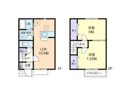 JOYEUX LIVIERE C(2LDK/1階)の間取り写真