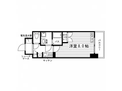 クオーレ神戸元町(1K/3階)の間取り写真