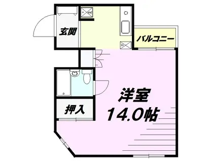 アルファライフ(ワンルーム/2階)の間取り写真