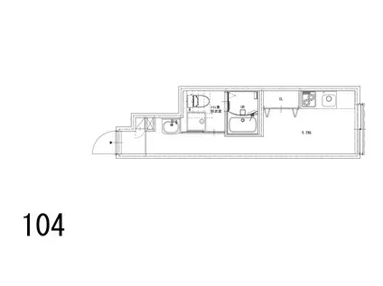 ソルナクレイシア桜新町II(ワンルーム/1階)の間取り写真