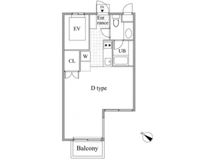 レジディア目黒II 3階(ワンルーム/3階)の間取り写真
