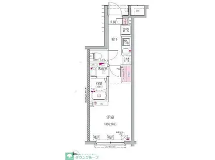 ベルシードステアー小竹向原(1K/1階)の間取り写真