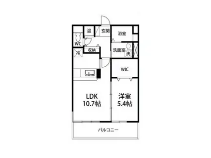 コンフォルト支倉(1LDK/1階)の間取り写真
