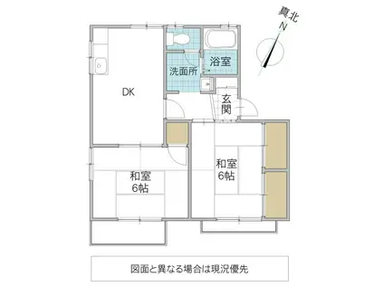 ハイツ富士(2DK/2階)の間取り写真