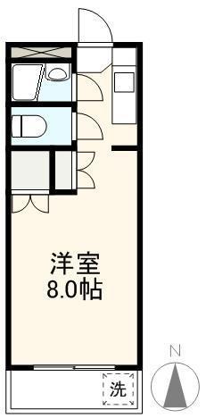 ヴィラ昭和町(1K/2階)の間取り写真