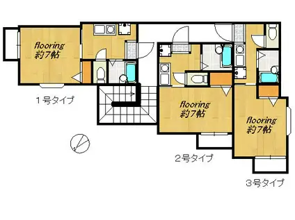 SKコート竹下(1K/1階)の間取り写真