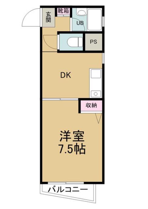 ナビオ杁中(1DK/4階)の間取り写真