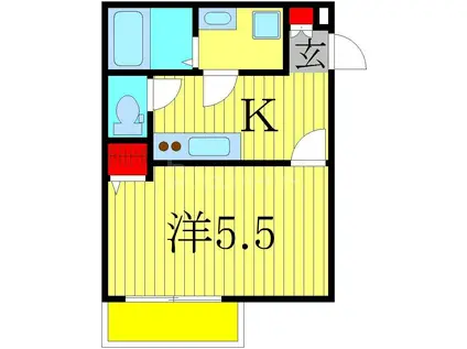 FLEUR S-KASHIWA(1K/2階)の間取り写真