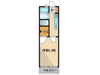 レオパレス大門坂下(1K/1階)の間取り写真