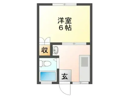 パナハイツ魚橋(1DK/2階)の間取り写真