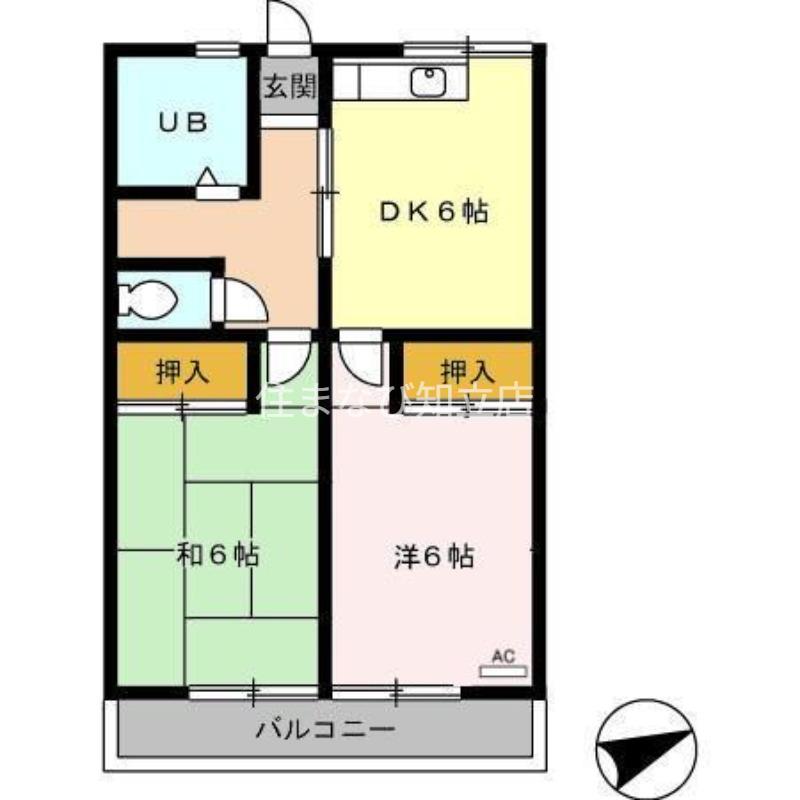 ハイツ呉竹(2DK/1階)の間取り写真