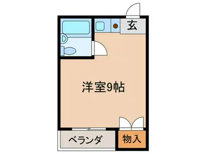 ベイシティミナト(ワンルーム/4階)の間取り写真