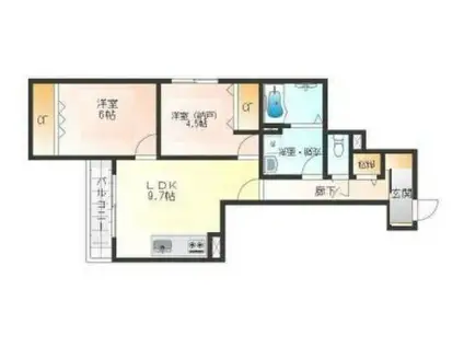 HEALING GRACE A棟(2LDK/3階)の間取り写真