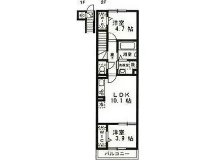 東庄レジデンス(2LDK/2階)の間取り写真