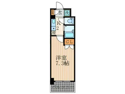 サンシティ四条西洞院(1K/6階)の間取り写真