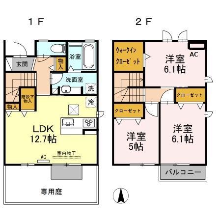 ソフィア ドゥーオ(3LDK/1階)の間取り写真