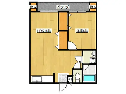 ヴィラージュ新鎌ヶ谷 B棟(2DK/2階)の間取り写真