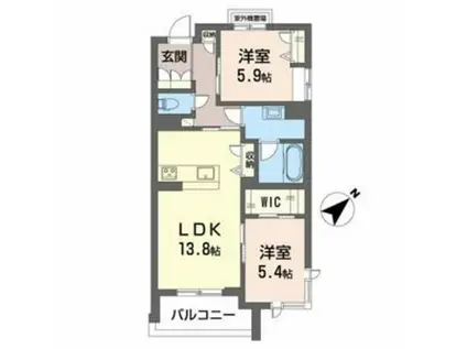 シャーメゾン CHERIEN(2LDK/2階)の間取り写真