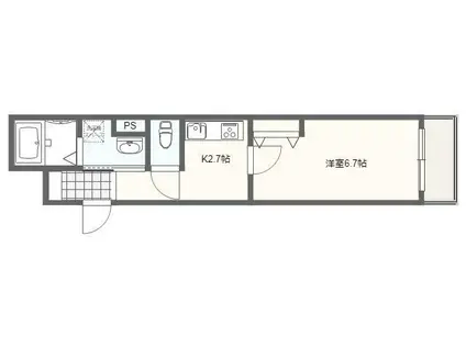 ラコルタブローン(1K/2階)の間取り写真