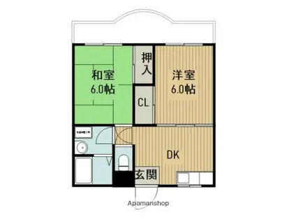 セゾンハイム(2DK/4階)の間取り写真