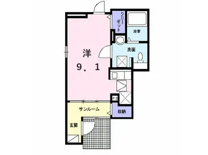 グラナート(ワンルーム/1階)の間取り写真