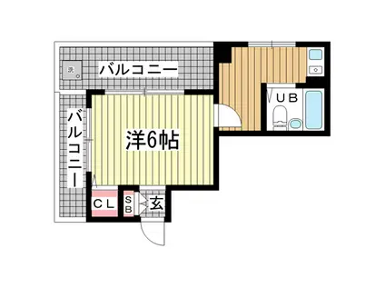 ル・パレ将軍(1K/4階)の間取り写真