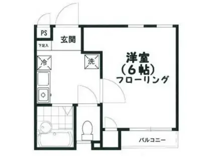 スカイガーデン蒲田(1K/2階)の間取り写真