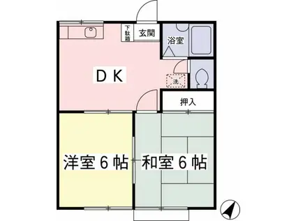 コーポ・サイネリア(2DK/2階)の間取り写真