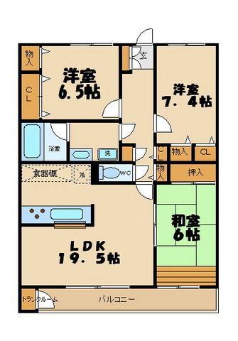 経堂ヒルズ(3LDK/1階)の間取り写真