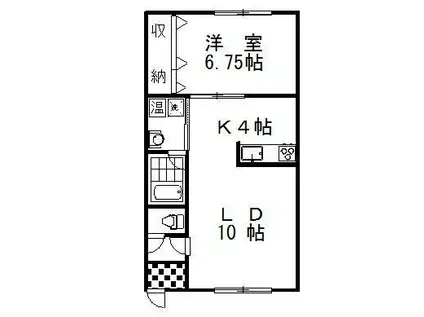 ブルックス1(1LDK/1階)の間取り写真