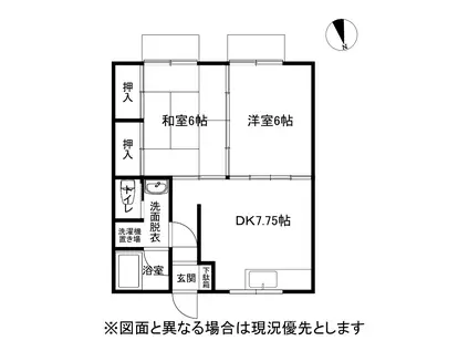 郷田1丁目(2DK/1階)の間取り写真