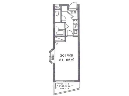 三田NTレジデンス(1K/3階)の間取り写真