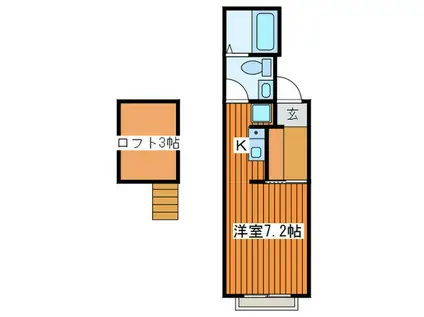メゾンルミエール(1K/2階)の間取り写真