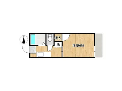 Mハウス(1K/1階)の間取り写真