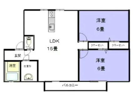 グリーンヒル(2LDK/2階)の間取り写真