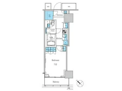 パークアクシス滝野川ラ ブリーズ(1K/2階)の間取り写真