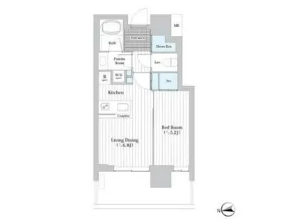 パークコート浜離宮ザタワー(1LDK/3階)の間取り写真