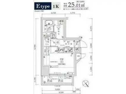 MAXIV大山ウエスト(1K/7階)の間取り写真