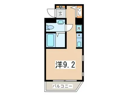 カメヤハイツ(ワンルーム/2階)の間取り写真