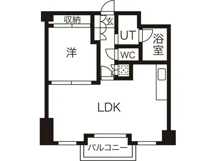 シャトーヨサミ(1LDK/3階)の間取り写真