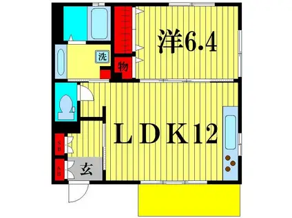 はついし東館(1LDK/1階)の間取り写真