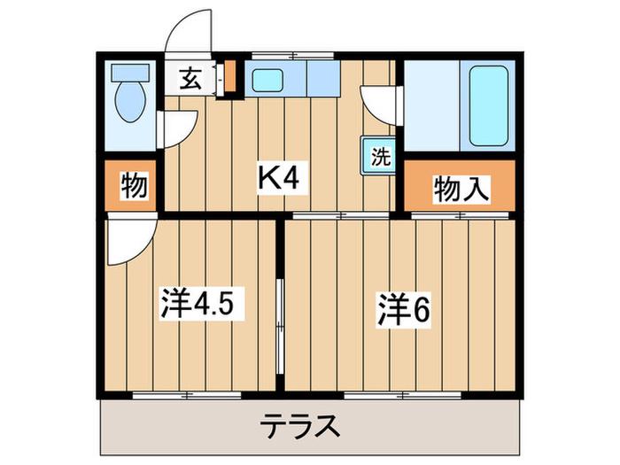 パークサイド桜木(2K/1階)の間取り写真