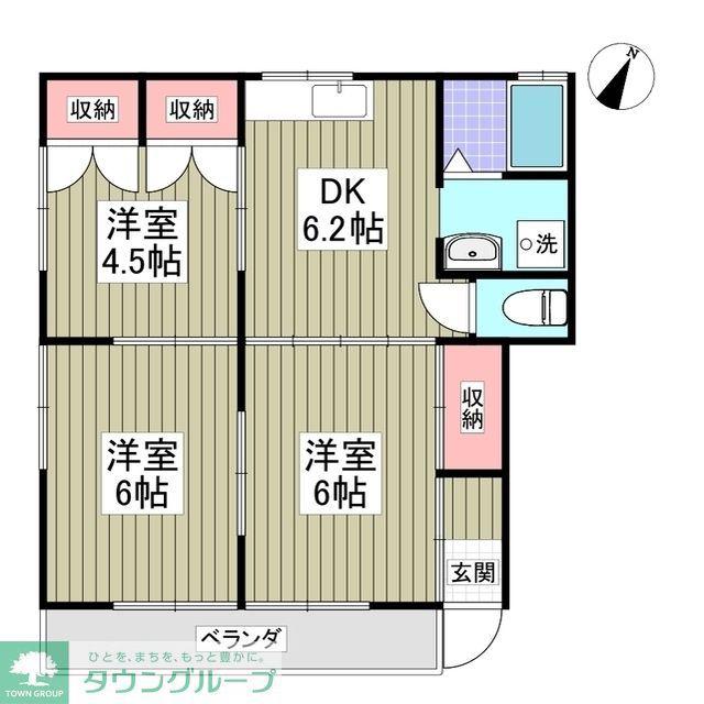 レストンA棟(3SDK/1階)の間取り写真