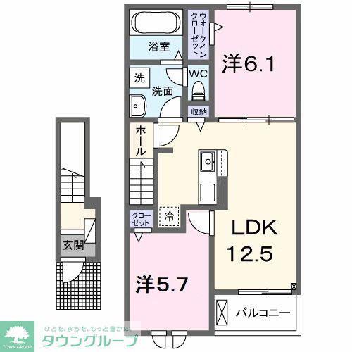 グラン ソレイユ(2LDK/2階)の間取り写真