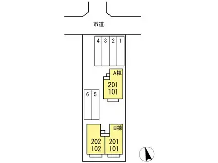 ウィルモア愛谷 A(2DK/1階)の間取り写真