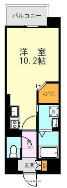 L.Aマンション子飼(ワンルーム/1階)の間取り写真