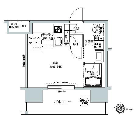 パークキューブ板橋本町(ワンルーム/10階)の間取り写真