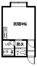 エミール旭町(ワンルーム/1階)の間取り写真