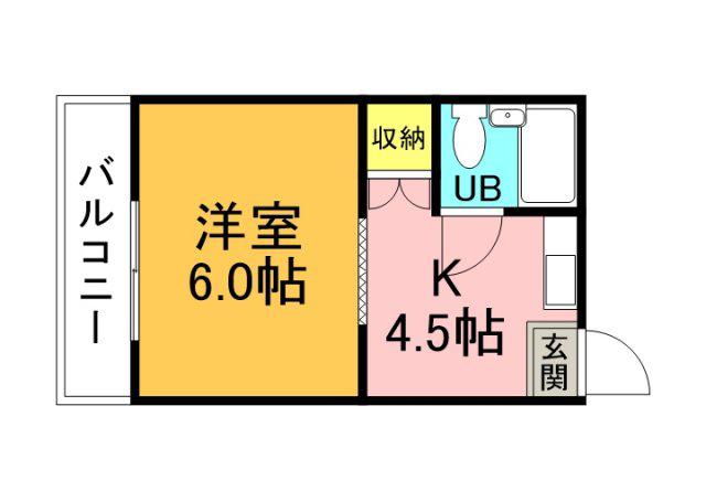 CASA120(1DK/2階)の間取り写真