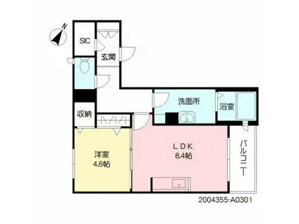 ソレイユ東那珂(1LDK/3階)の間取り写真